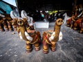 Two trunk-raised Elephant Statue has Just Been Painted Royalty Free Stock Photo