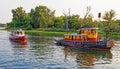 Two tugboats arriving at Waterford New York Harbor