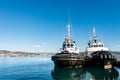 Two tugboats moored in the port of La Spezia Italy Royalty Free Stock Photo