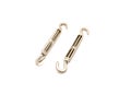 Two turnbuckles in sun shade sail hardware kit for cable wire rope, chain tension, heavy duty stainless steel isolated on white