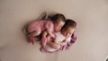 Two twins newborn sleeping