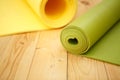 Two twisted rug for fitness Royalty Free Stock Photo
