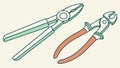 Two Types of Pliers, Side Cutters and Combination Pliers, Hand Tool Set, vector design Generative AI Royalty Free Stock Photo