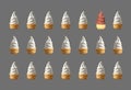 Two Types Soft Serve Ice Cream Cones Pattern on Gray Background Royalty Free Stock Photo