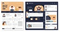 Two UI design templates for a social networking platform are displayed. The left Royalty Free Stock Photo