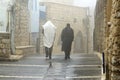 Two ultra-orthodox Jews in the streets of Tzfat Royalty Free Stock Photo