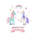Two Unicorn Ponies in Love