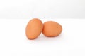 Two up fresh hen eggs Royalty Free Stock Photo