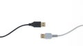 Two USB Conectors on White Background Royalty Free Stock Photo