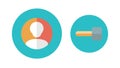 Two Users Connection Network Flat Design UI UX Icon, vector design Generative AI Royalty Free Stock Photo