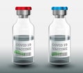 Two Vaccine Bottles for Covid-19. Vector Illustration. Vaccination Medicine