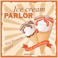 Two vanilla ice creams in the vintage parlor