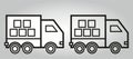 Two variants of truck, delivery with cargo, vector symbol, eps. Royalty Free Stock Photo