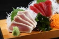 Two varieties of tuna sashimi plate Royalty Free Stock Photo