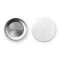 Two vector buttons, one front, one back, pin attachment Royalty Free Stock Photo