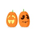 Two funny pumpkins. Halloween