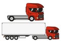Two vector illustrations trucks. Royalty Free Stock Photo