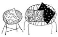 Two vector style armchair illustration