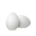 Two vector white realistic eggs. Royalty Free Stock Photo