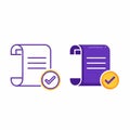 Document Approved Icon Set Royalty Free Stock Photo