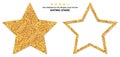 Two versions of golden rating stars with shadow