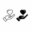 Hand Holding Heart Icon Set Royalty Free Stock Photo