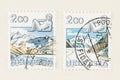 Two Versions of Swiss Virgo Stamp issued in 1983