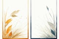 two vertical banners with grass and leaves Royalty Free Stock Photo