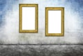 Two vertical golden frames