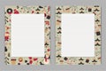 Two vertical sheets for A4 notes with frames on a Christmas theme Royalty Free Stock Photo