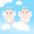 Two very cute angel baby