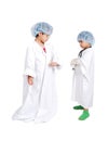 Two very cute children in white clothes Royalty Free Stock Photo