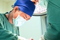 Two veterinarian doctor working in operating room