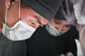 Two of veterinarian surgery in operation room Royalty Free Stock Photo