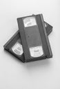 Two videotapes VHS on white background Royalty Free Stock Photo