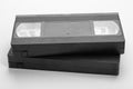 Two videotapes VHS on white background Royalty Free Stock Photo