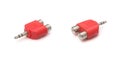 Two views audio input & output plug