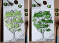 Two views with different lighting of illustration of fairy tree - town Royalty Free Stock Photo