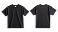 Two views of a plain black t-shirt Royalty Free Stock Photo