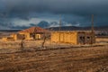 Two village houses at sunset, Konya, Turkey