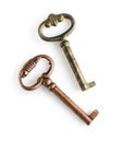 Two Vintage bronze key Royalty Free Stock Photo