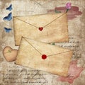 Two vintage love letters for Valentine Day Royalty Free Stock Photo