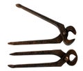 Two vintage pincers on white Royalty Free Stock Photo