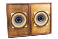 Two vintage speakers with full range drivers Royalty Free Stock Photo