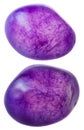 Two violet toned quartz gemstones isolated