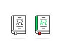 two vocabulary icon like thin line books