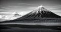 Two Volcanoes in the Desert. Royalty Free Stock Photo