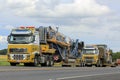 Two Volvo FH16 Semi Trucks Heavy Equipment Haul Royalty Free Stock Photo