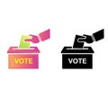 Two voting Vector icons on white background