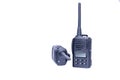 Two walkie talkies are shown side by side Royalty Free Stock Photo